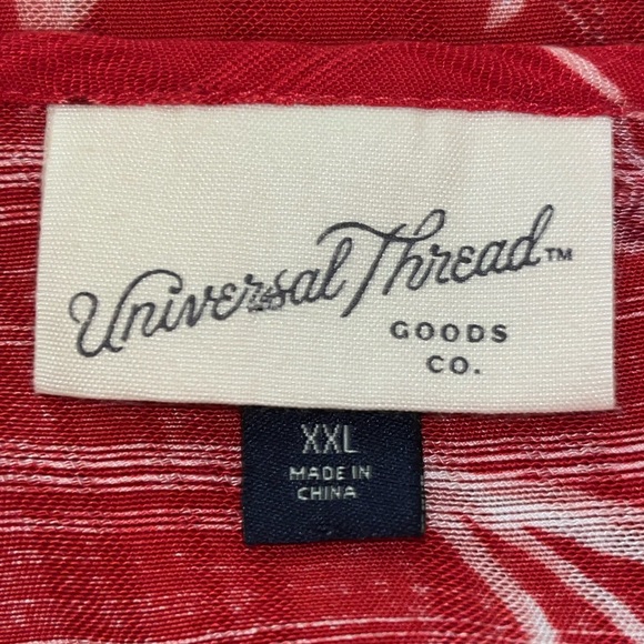 Universal Thread Blouse Size XXL Thin Long Sleeve Red White Design - Picture 4 of 10